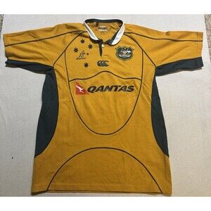 MEN'S RUGBY UNION AUSTRALIA WALLABIES 2007/2008 HOME SHIRT JERSEY MAILLOT SIZE L